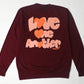 Back Side of Sweatshirt. Design has Words: Love One Another John 13:34