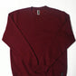 Burgundy Sweatshirt Front with woven label in bottom left corner